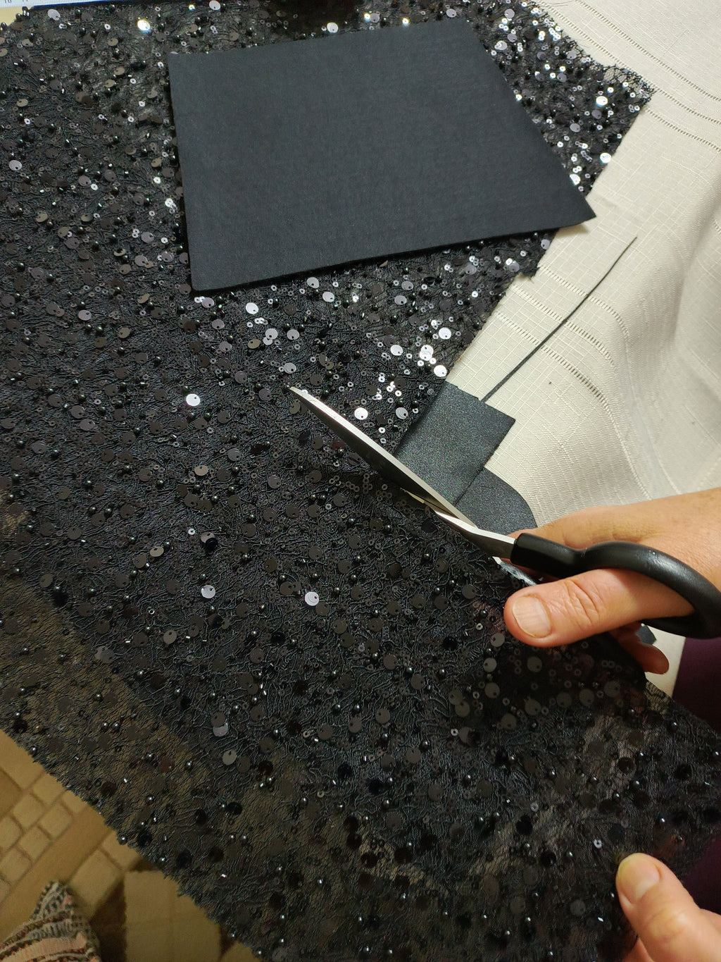 Black Sequined Evening Clutch