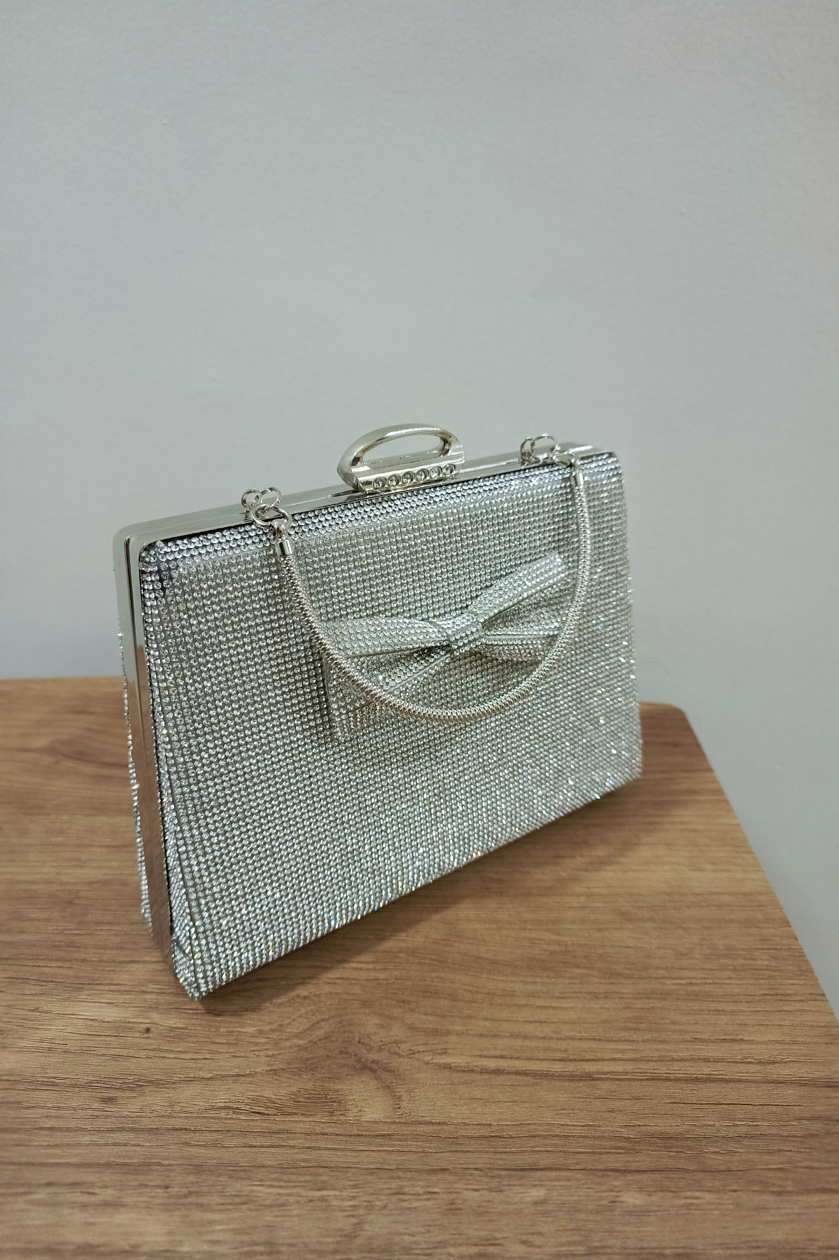 Silver Embellished Evening Bag Special Design