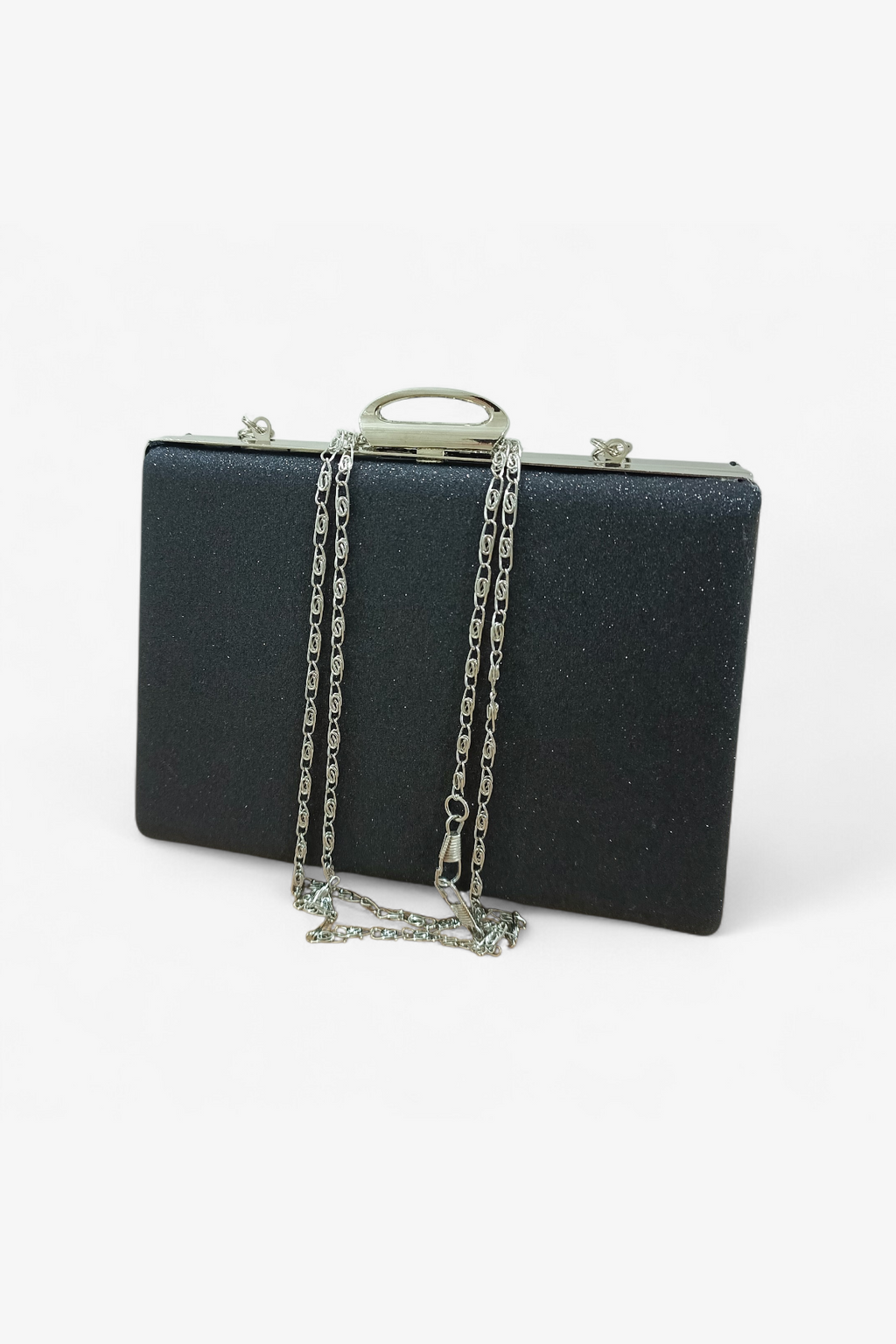 Black Crystal Embellished Evening Clutch