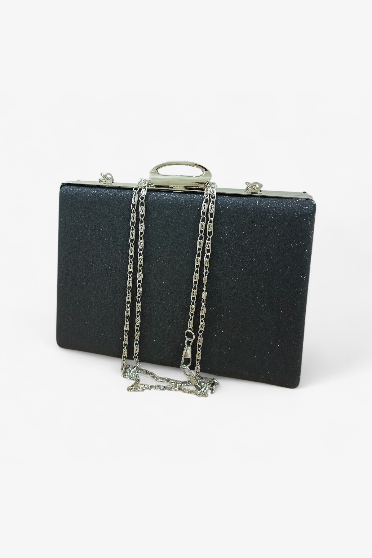 Black Crystal Embellished Evening Clutch