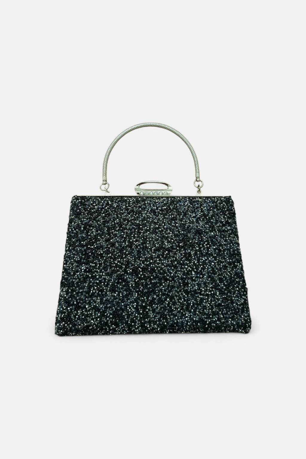 Black Crystal Embellished Evening Clutch