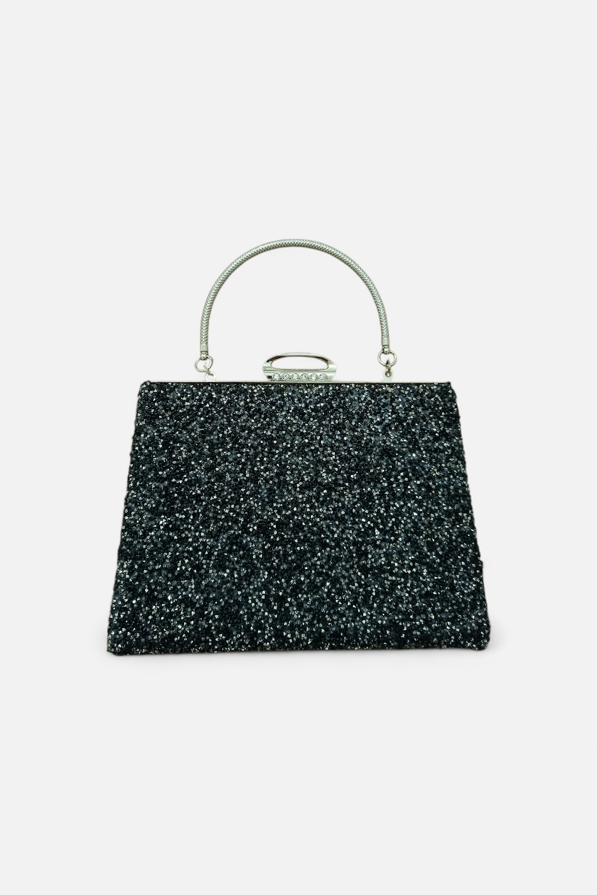 Black Crystal Embellished Evening Clutch