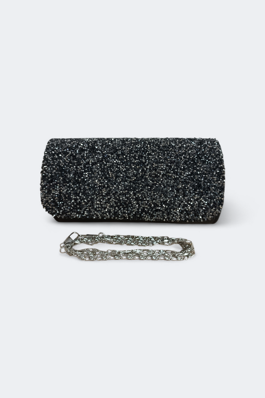 Black Crystal Stone Clutch Bag