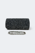 Black Crystal Stone Clutch Bag