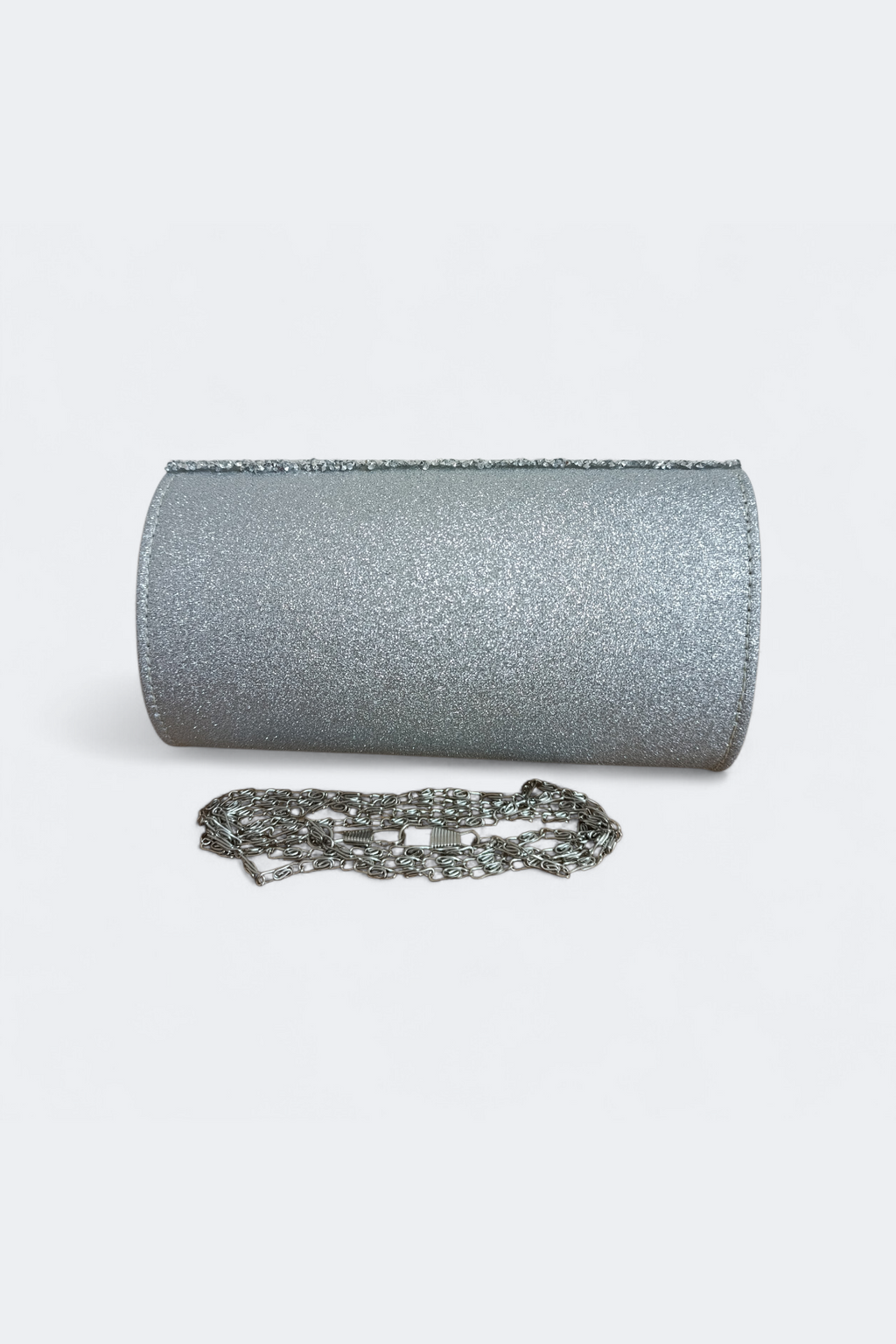 Clutch Bag mit silbernen Kristallsteinen