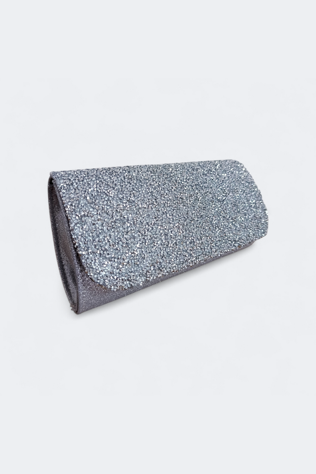 Clutch Bag mit silbernen Kristallsteinen